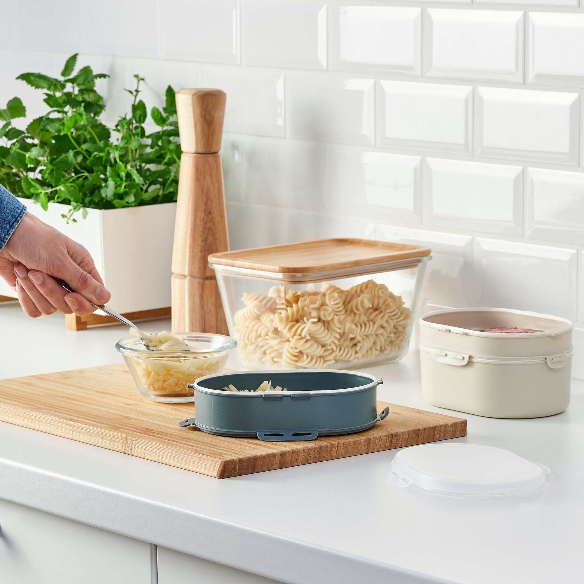 UTBJUDA IKEA Дополнительный модуль для ланч-бокса, для сухих продуктов серо-бирюзовый, 0,3 л