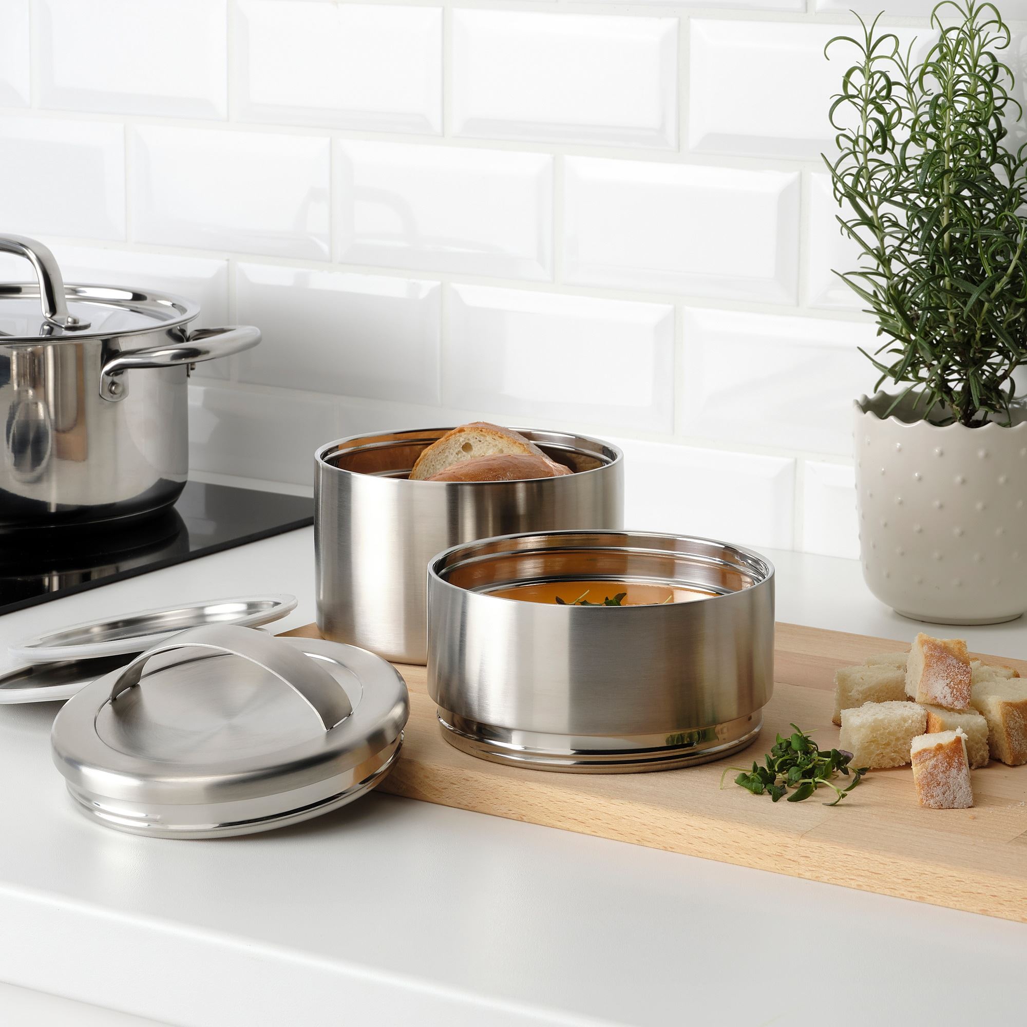 FORSKAFFA IKEA Герметичный ланч-бокс, 2-ярусный, нержавеющий сталь (ТОВАР ВЫШЕЛ ИЗ АССОРТИМЕНТА)