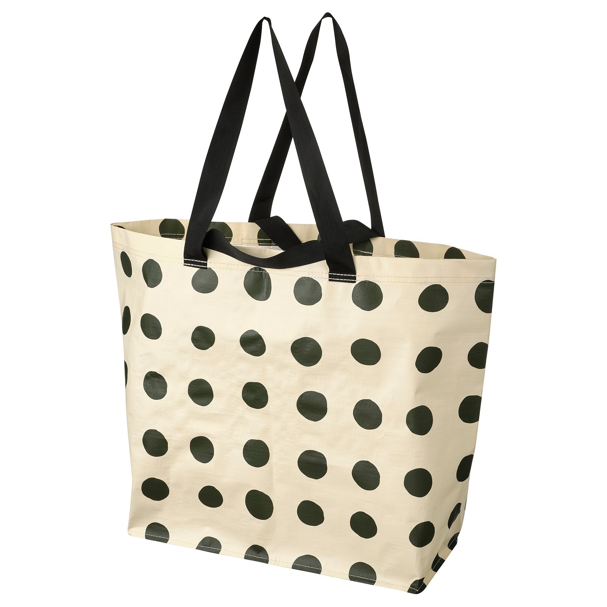 SACKKARRA IKEA Сумка, бело-зеленый горошек, 18x45x45 см/36 л (ТОВАР ВЫШЕЛ ИЗ АССОРТИМЕНТА)