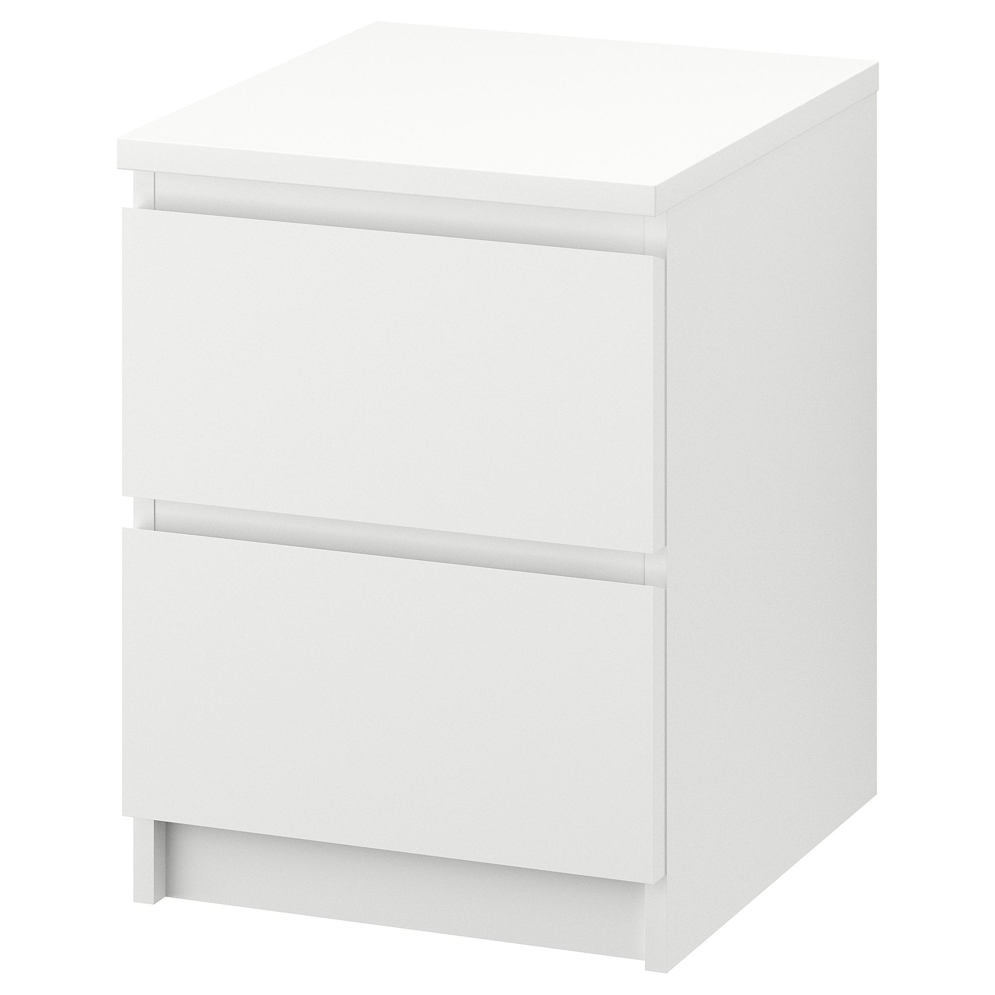 MALM IKEA Комод с 2 ящиками, 40x55 см, белый