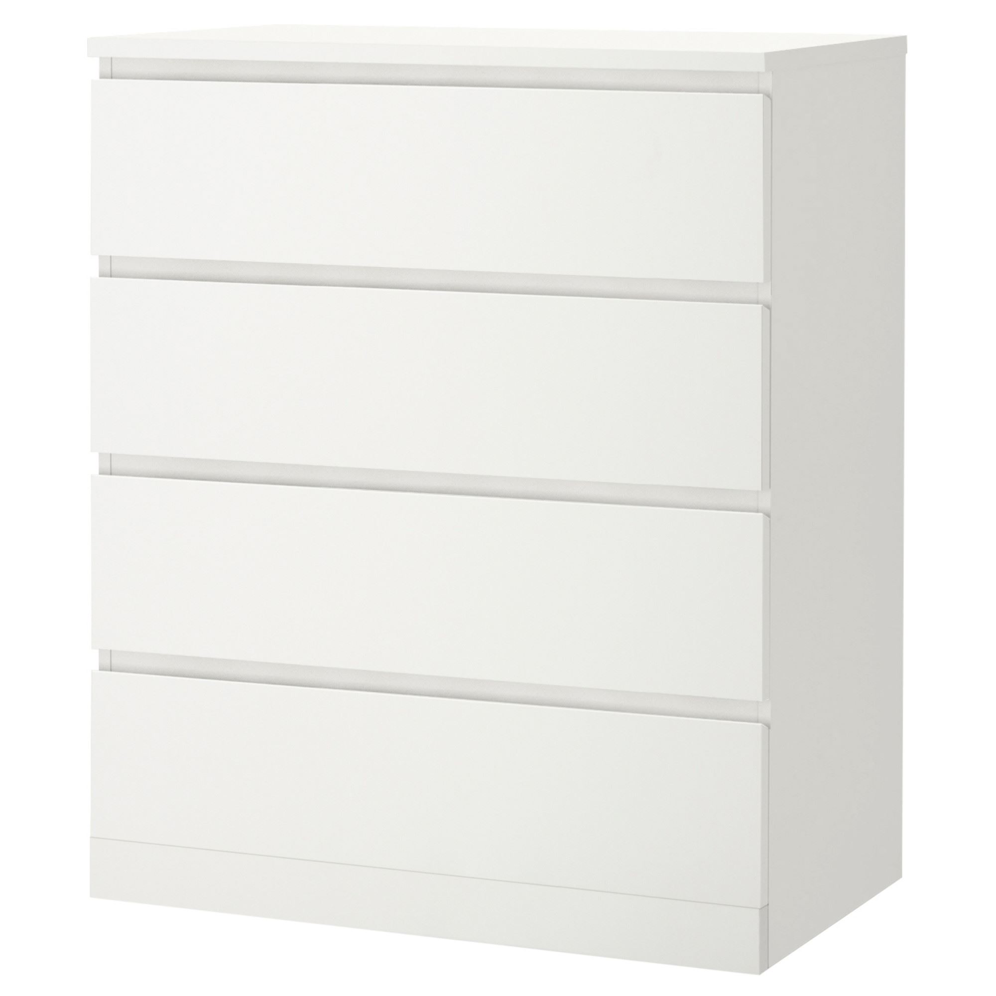 MALM IKEA Комод с 4 ящиками, 80x100 см, белый