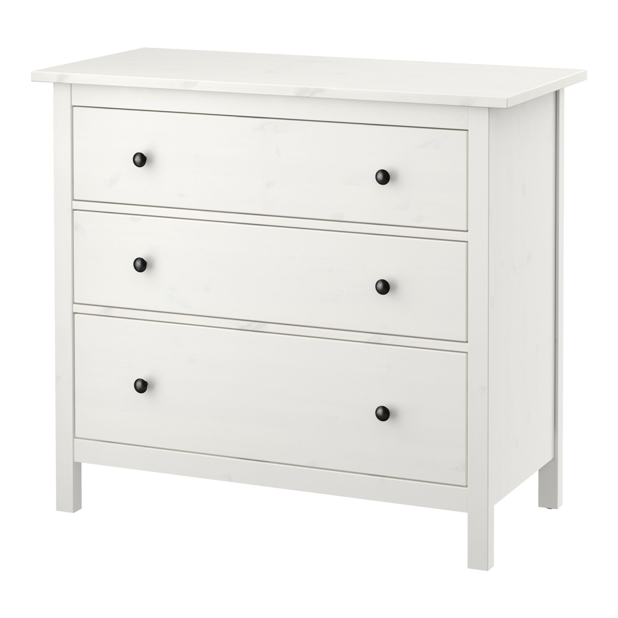 HEMNES IKEA Комод с 3 ящиками, 108x96 см, белая морилка
