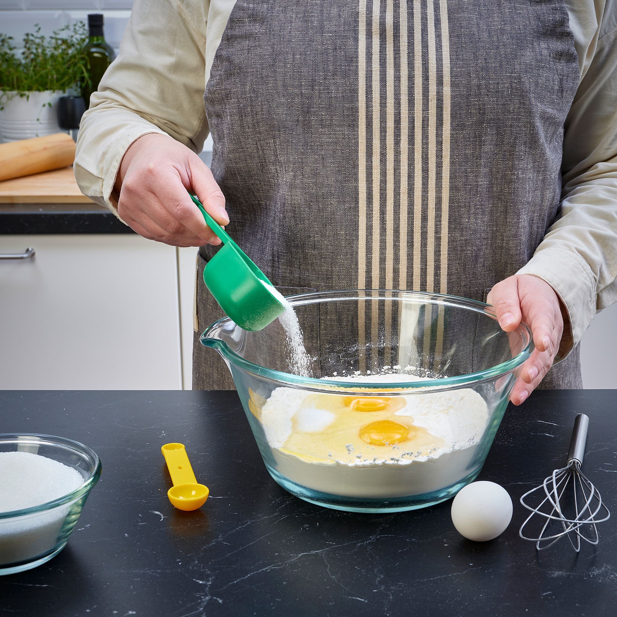 UPPFYLLD IKEA Мерная емкость, 2 шт., ярко-зеленый/ярко-желтый (ТОВАР ВЫШЕЛ ИЗ АССОРТИМЕНТА)