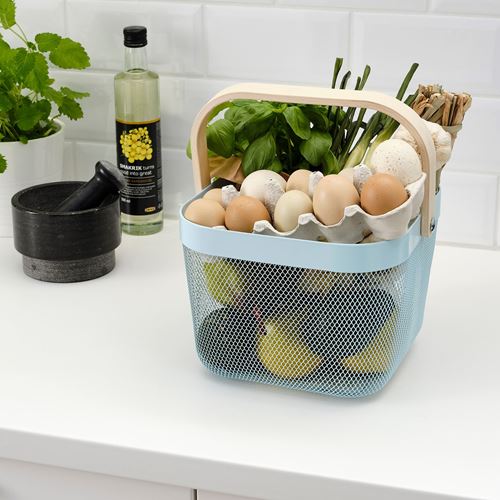 RISATORP IKEA РИСАТОРП Корзина, бледно-голубой, 25x26x18 см (ТОВАР ВЫШЕЛ ИЗ АССОРТИМЕНТА)