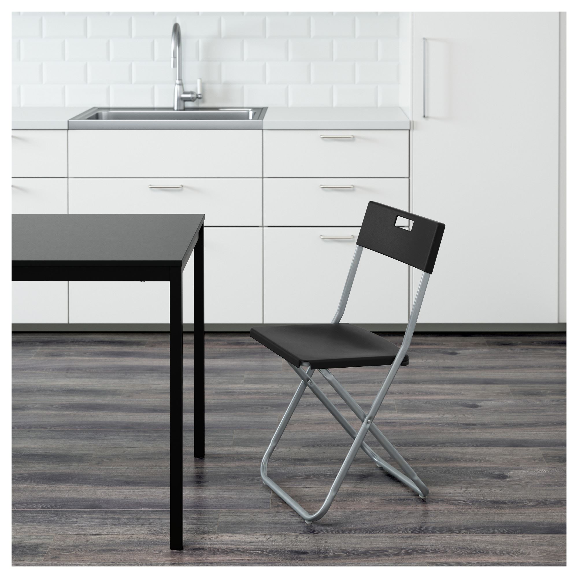 GUNDE IKEA ГУНДЕ Стул складной, черный