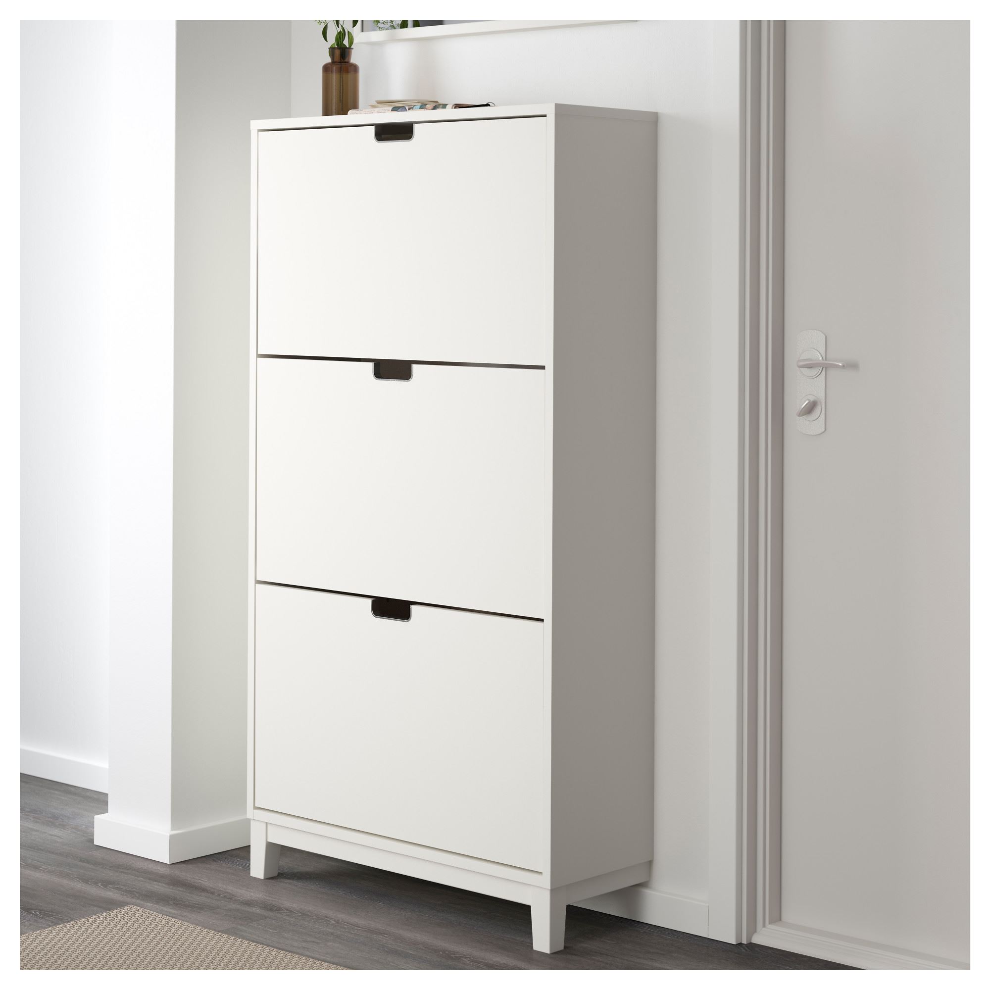 STALL IKEA СТЭЛЛ Галошница,3 отделения, белый, 79x29x148 см