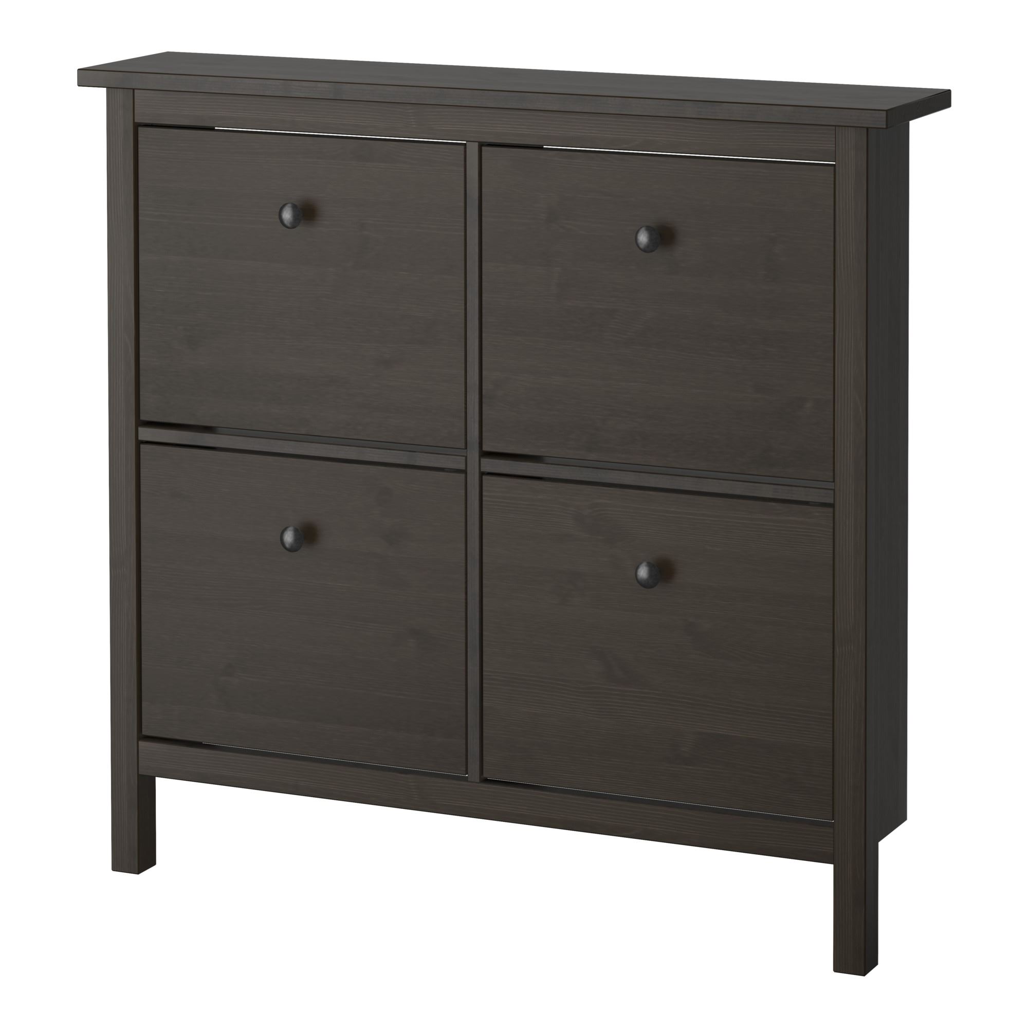 HEMNES IKEA ХЕМНЭС Галошница, 4 отделения, черно-коричневый, 107x22x101 см