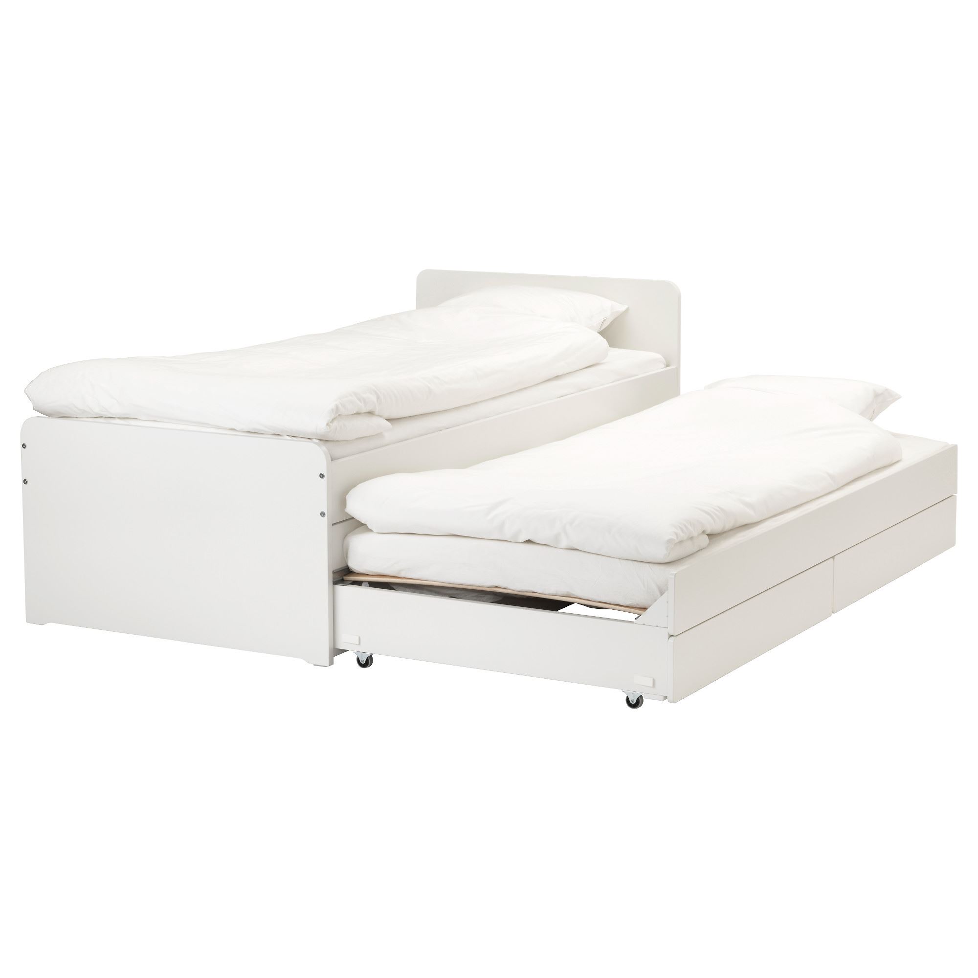 SLAKT IKEA Каркас кровати с выдвижной кроватью, белый 90x200 см