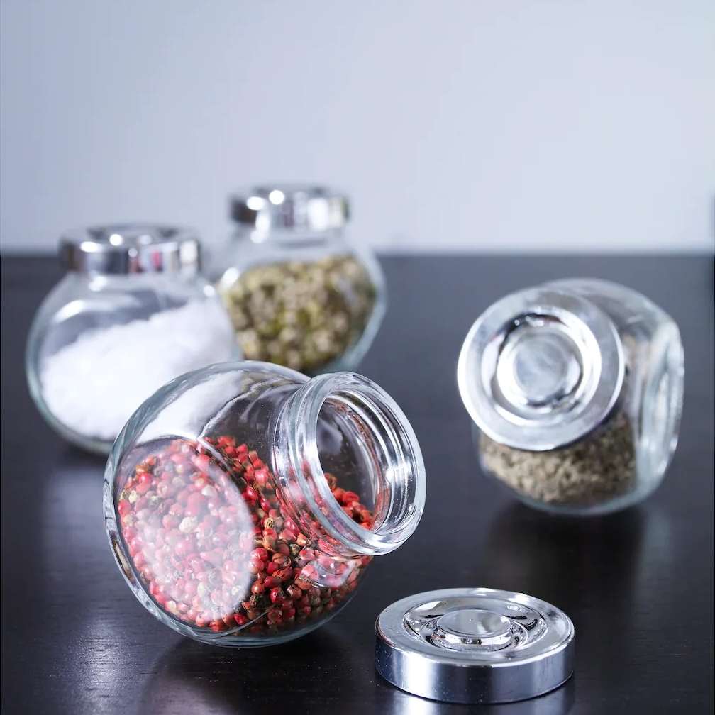 RAJTAN IKEA РАЙТАН Банка для специй, стекло/цвет алюминия 150 мл