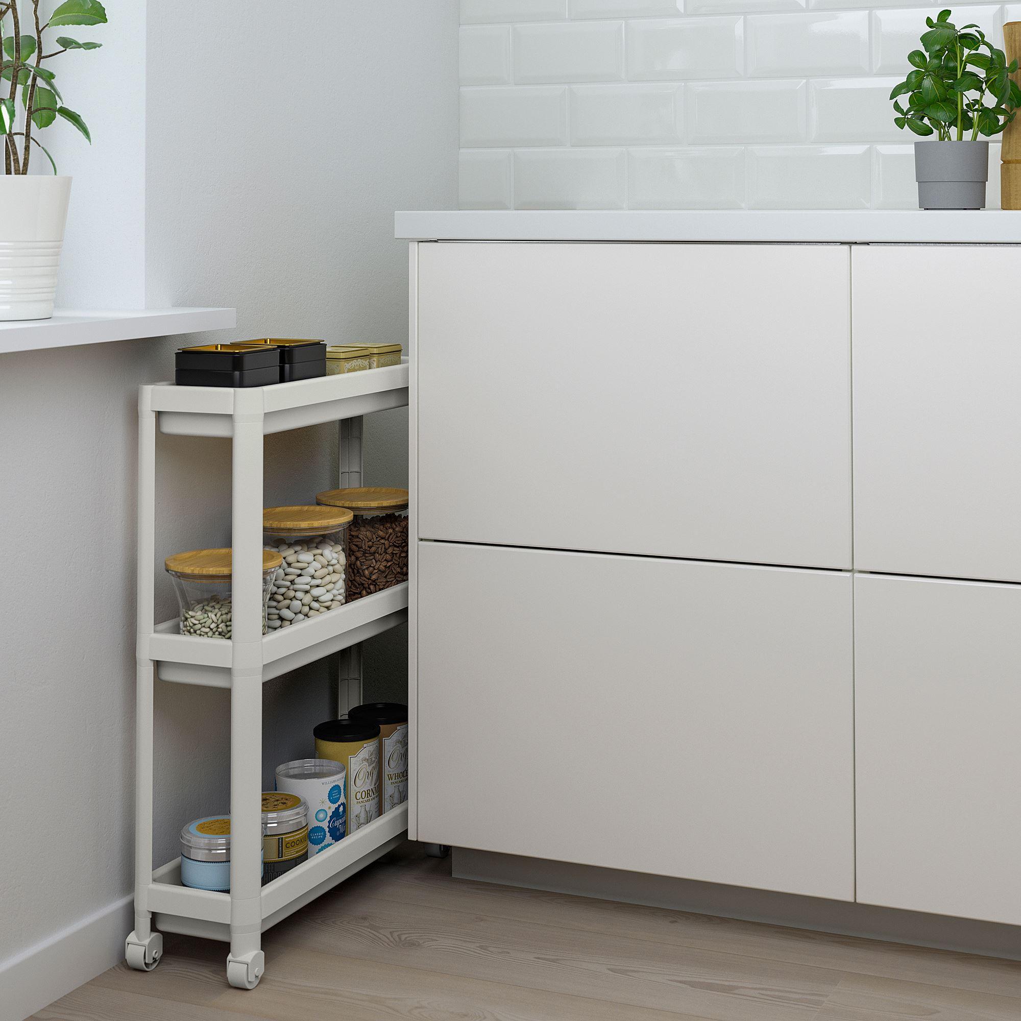 VESKEN IKEA Тележка, белый 54x18x71 см
