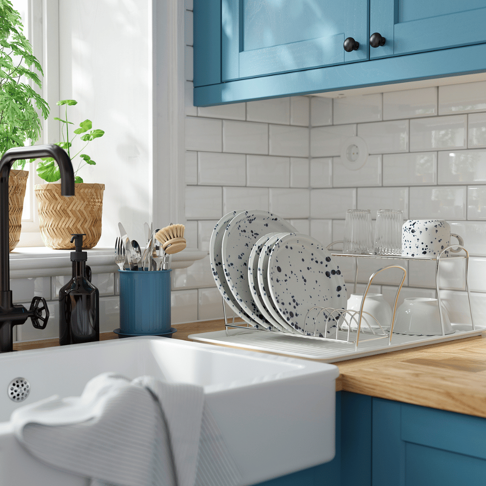 VALVARDAD IKEA Сушилка посудная, 52x35 см, белый/оцинковка