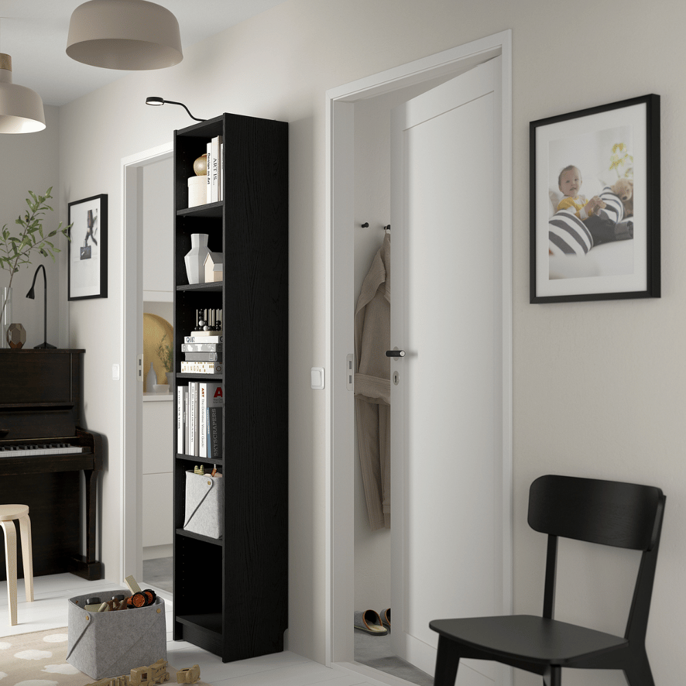 BILLY IKEA Стеллаж, черный, 40x28x202 см