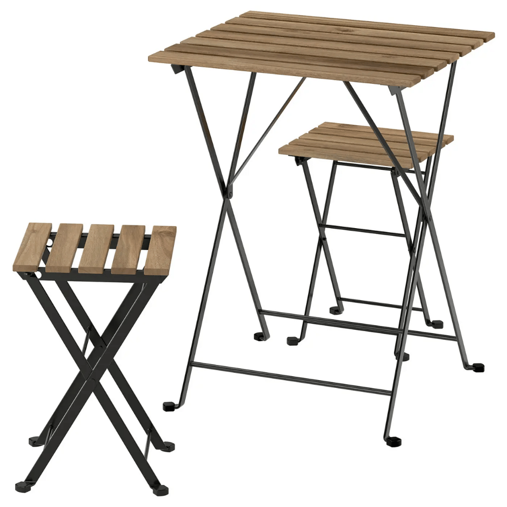 TARNO IKEA Стол и 2 табурета, садовый, складной, 55x54 см
