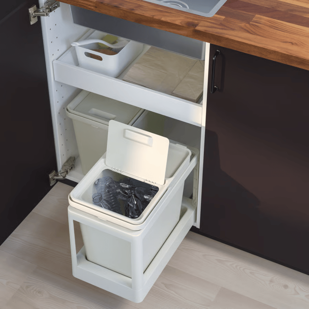 HALLBAR IKEA Контейнер с крышкой, светло-серый, 22 л