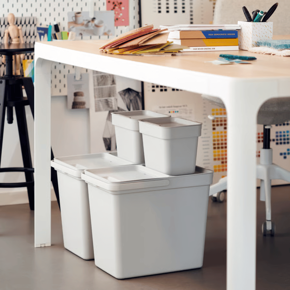 HALLBAR IKEA Контейнер с крышкой, светло-серый, 3 л