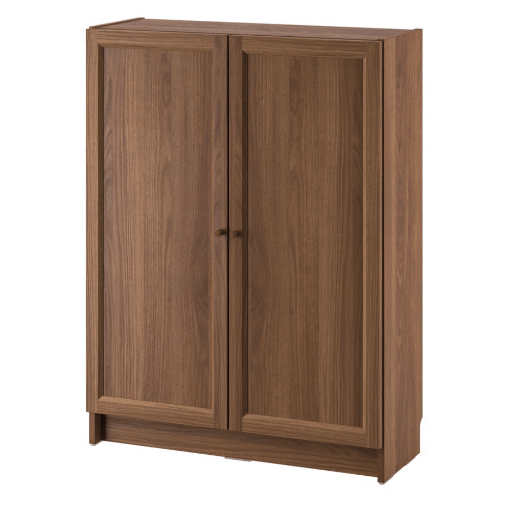 BILLY / OXBERG IKEA Стеллаж с дверьми, коричневый, 80x30x106 см