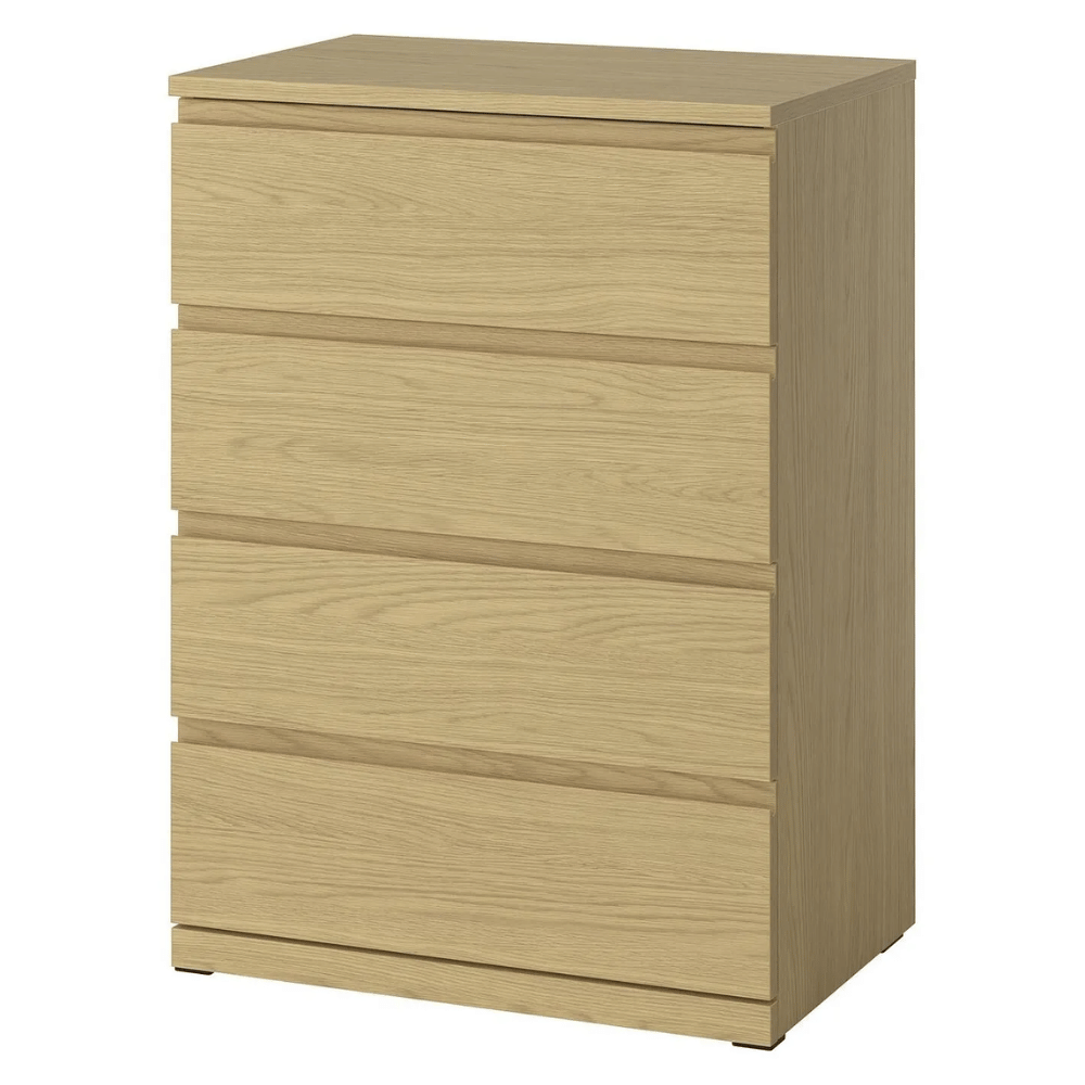 STORKLINTA IKEA Комод с 4 ящиками, под дуб, 70x50x98 см