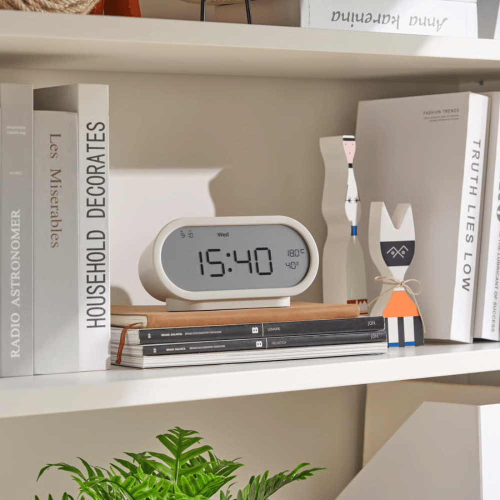 RODSTRAFSE IKEA Часы-будильник с гигрометром/терм, бежевый, 17x8x6 см