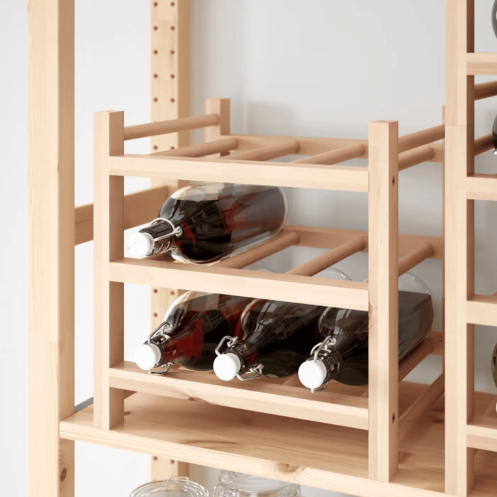 HUTTEN IKEA Подставка для 9 бутылок, массив дерева
