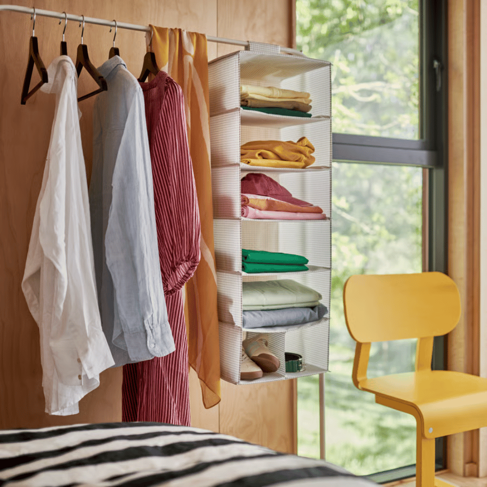 STUK IKEA Подвесной модуль, 7отделений, белый/черный, 30x30x90 см