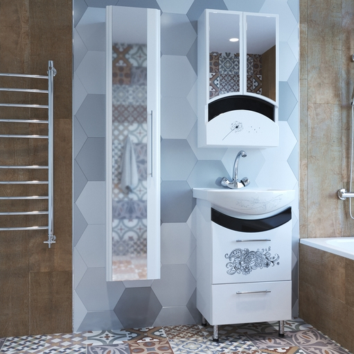 Тумба для ванной "Радуга-50" Цветы под ум.Арго-50