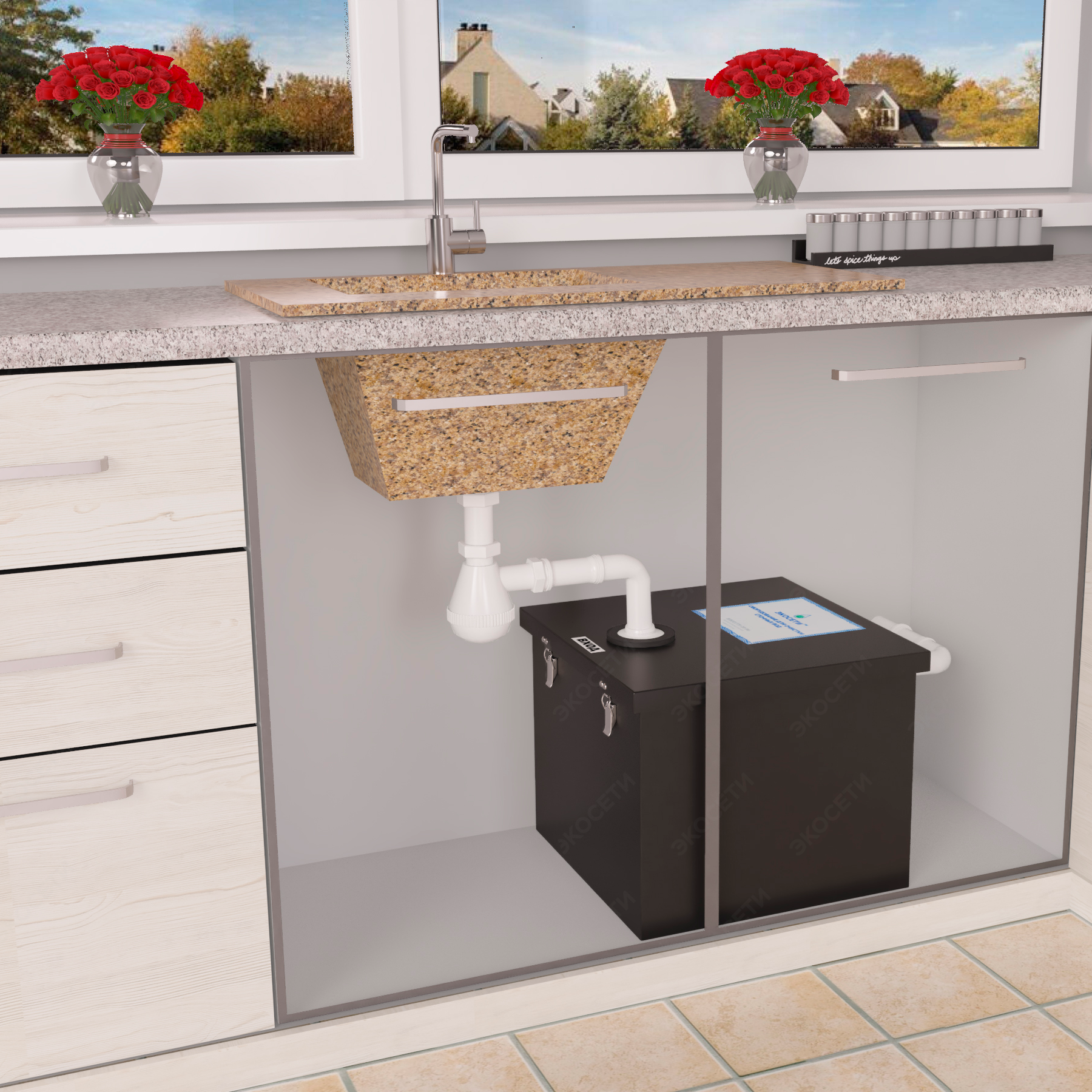 Жироуловитель Ecoseti Black 20 (0.35-20) Ду50