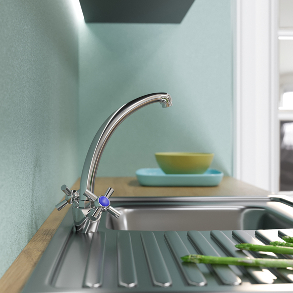 Смеситель ML09-032 для кухни 1/2 кер.высокий излив (без подводки) MIXLINE