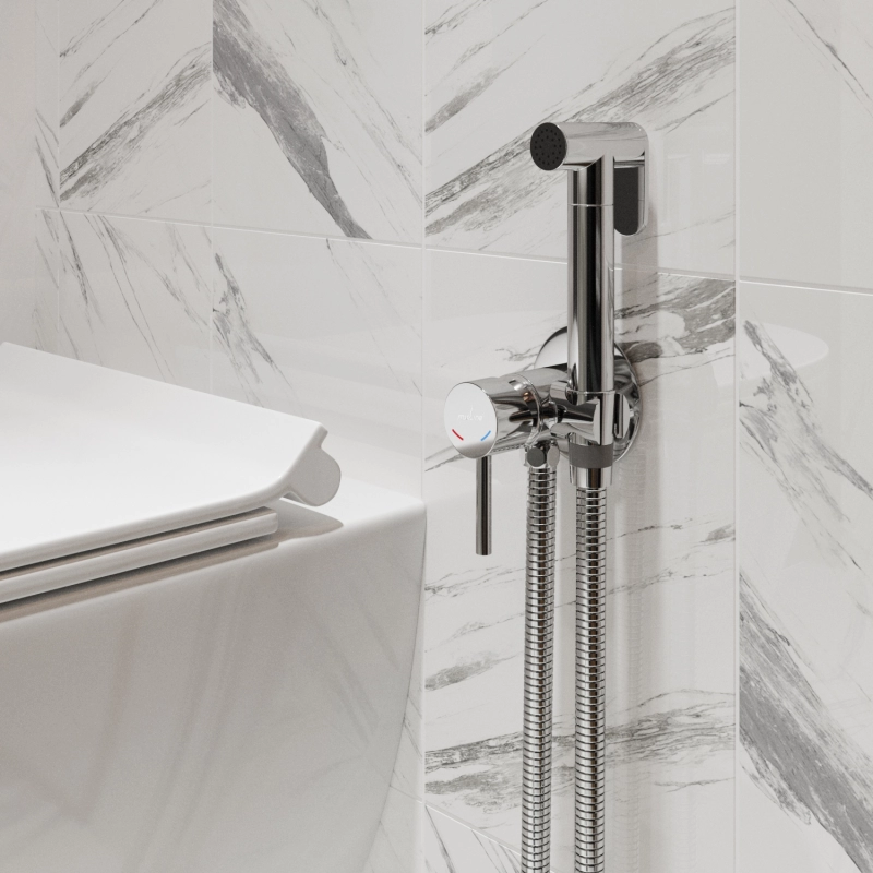 Смеситель ML31-081 с гигиен.лейкой 25к встраиваемый MIXLINE