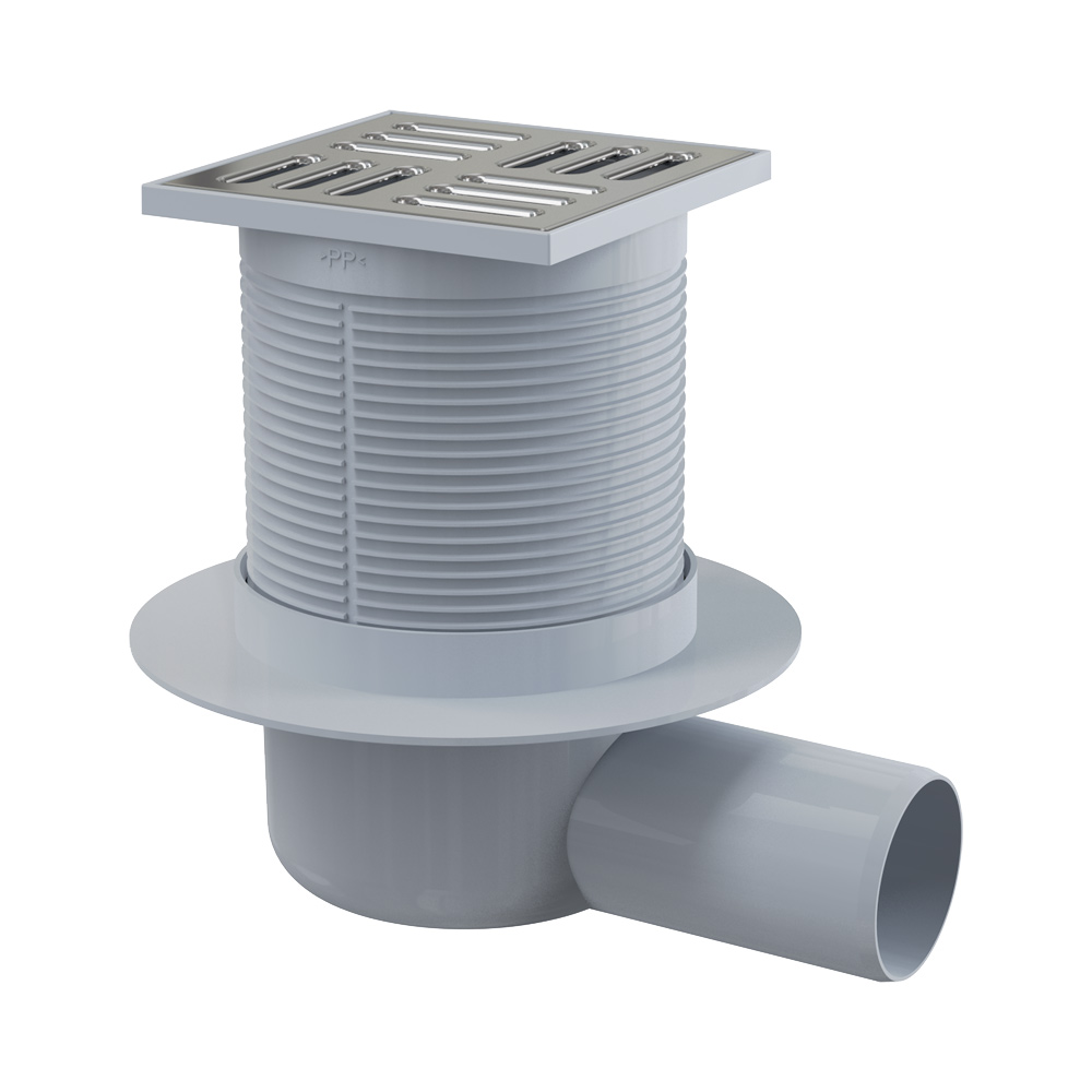 Трап APV31 105*105*50 бок.подв,реш-нерж,гидр-комбинированный Smart AlcaPlast