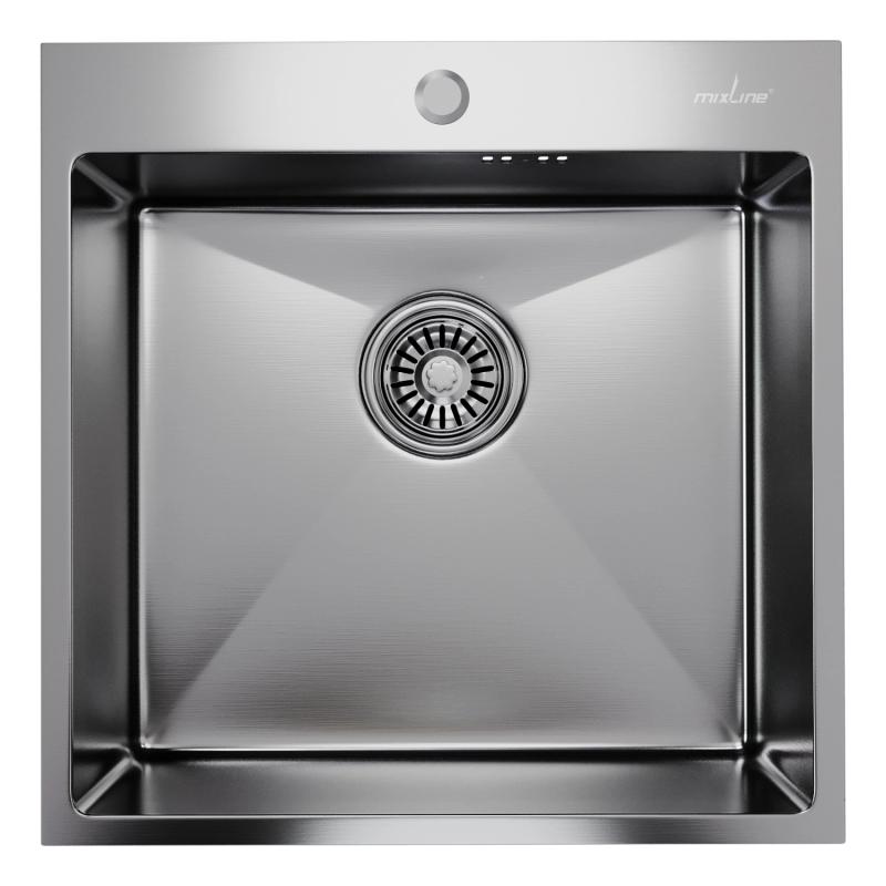 Мойка настол.монтаж 50х50 (3,0) САТИН вып 3 1/2 MIXLINE PRO