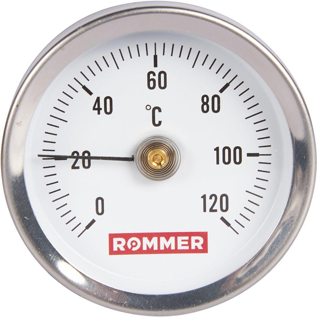Термометр биметал.накладн.с пружиной, 0-120С,Dn63мм,RIM-0004-630015 ROMMER