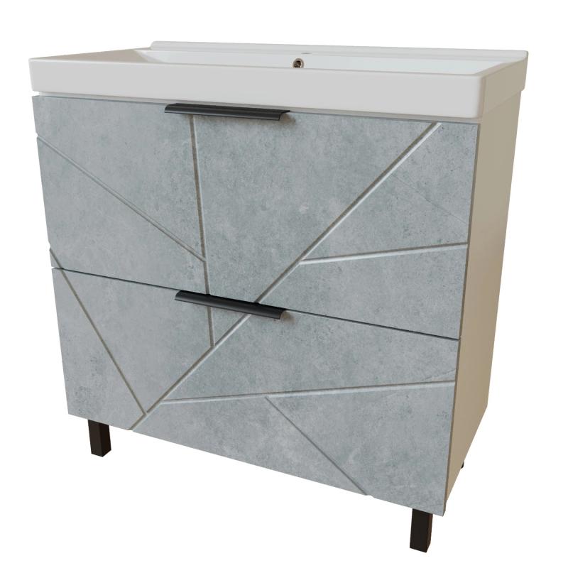 Тумба для ванной "Гранд-80" Бетон под ум.Fest-80 (ПВХ) Mixline