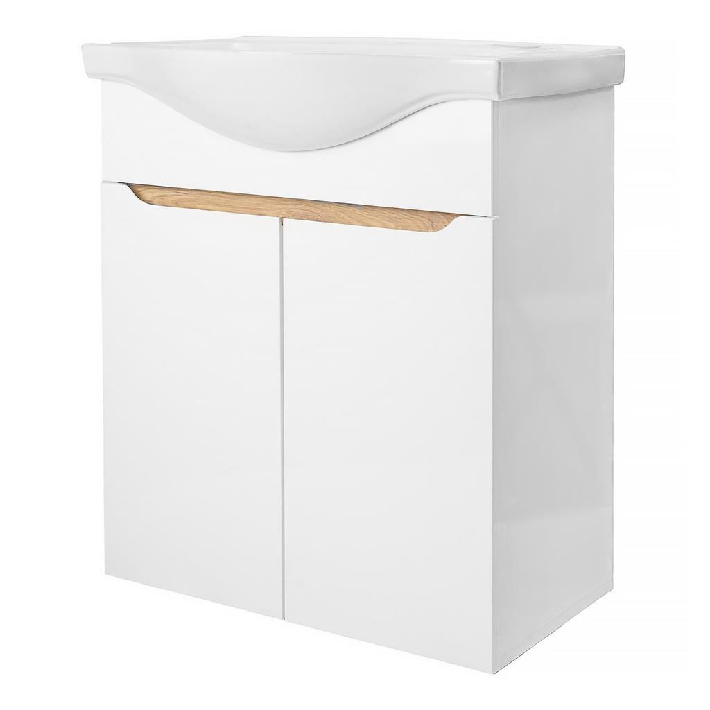 Комплект: тумба Келли-55Н + раковина Edra Classic-55 эмаль AQUA NERO