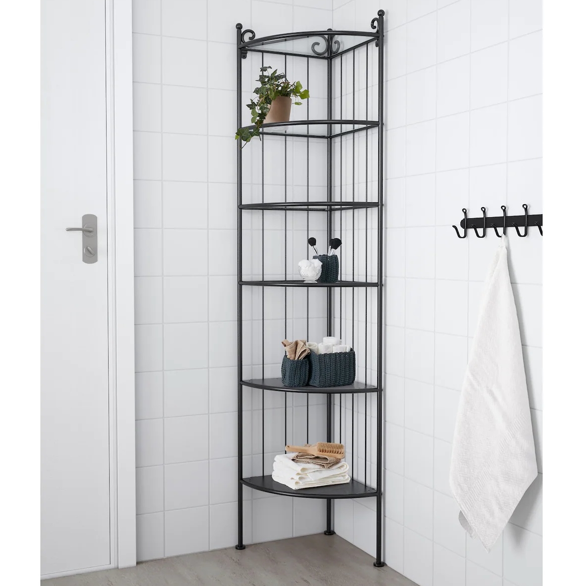 RONNSKAR IKEA РЁНШЭР Стеллаж угловой, черный, 37x176 см  (ТОВАР ВЫШЕЛ ИЗ АССОРТИМЕНТА)
