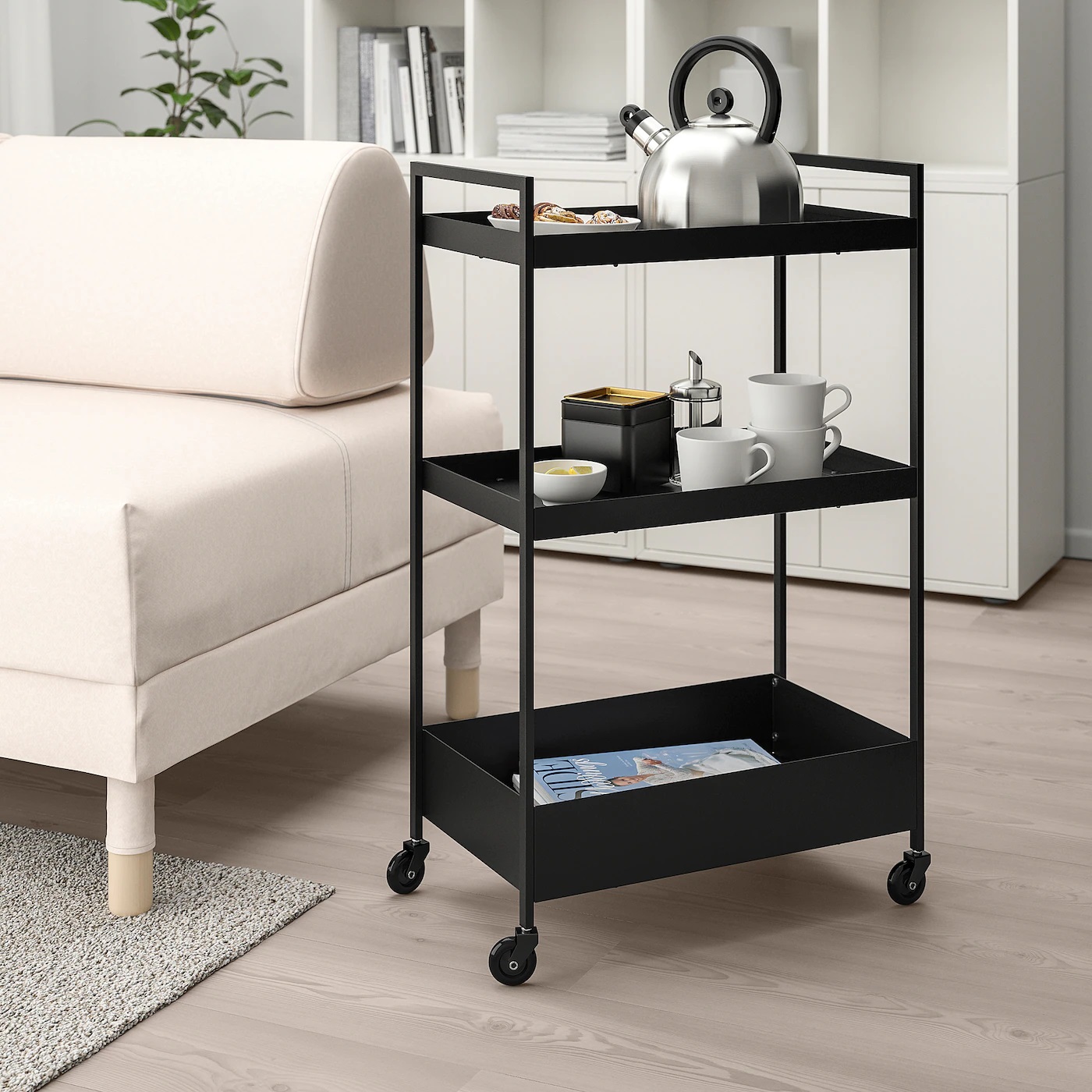 NISSAFORS IKEA Тележка, черный 50.5x30x83 см