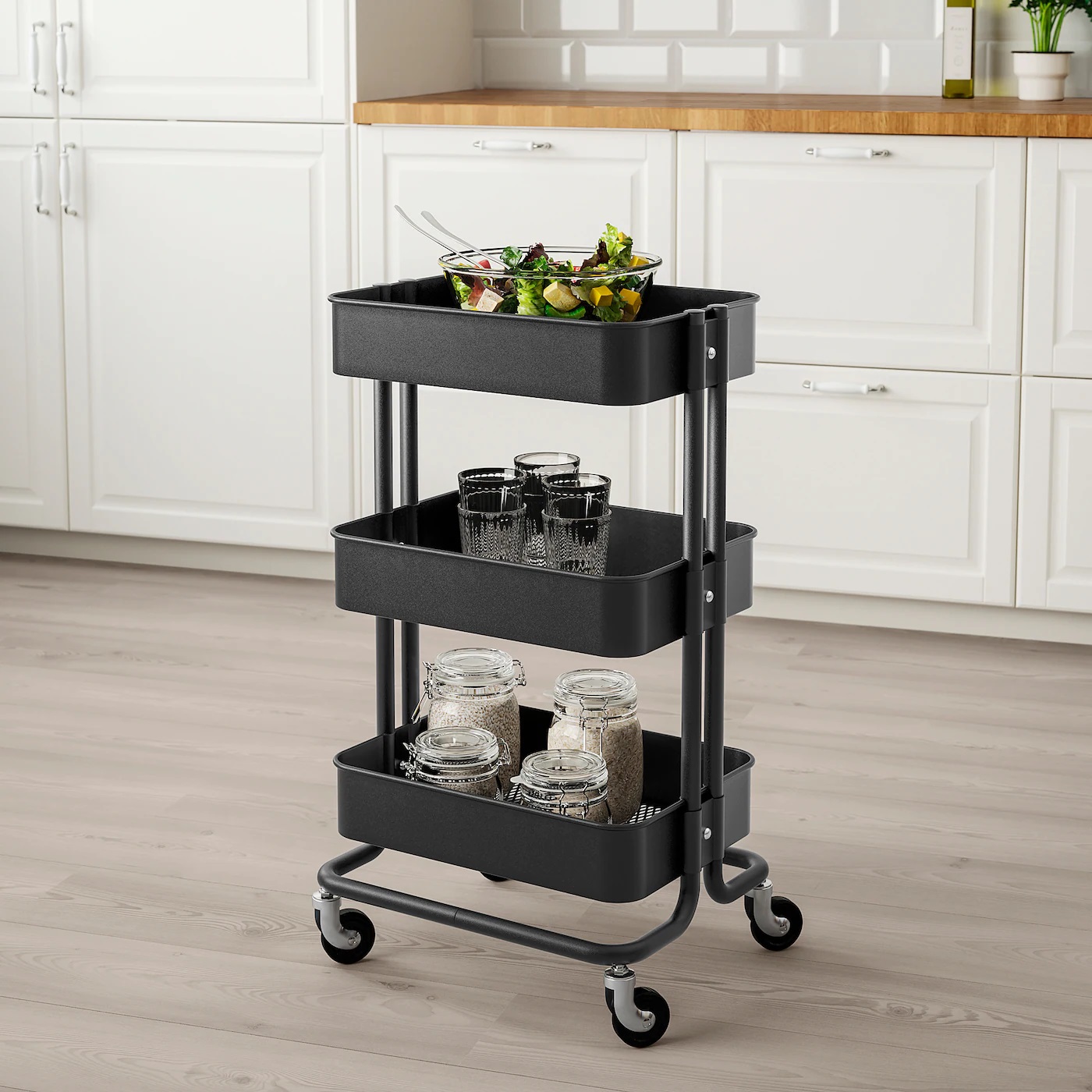 RASKOG IKEA Тележка, черный 35x45x78 см  (ТОВАР ВЫШЕЛ ИЗ АССОРТИМЕНТА)