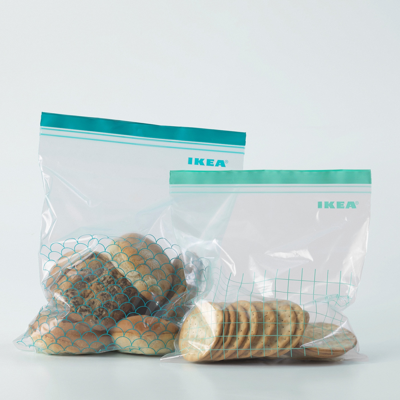 ISTAD IKEA ИСТАД Пакет закрывающийся, бирюзовый/светлая бирюза  (ТОВАР ВЫШЕЛ ИЗ АССОРТИМЕНТА)