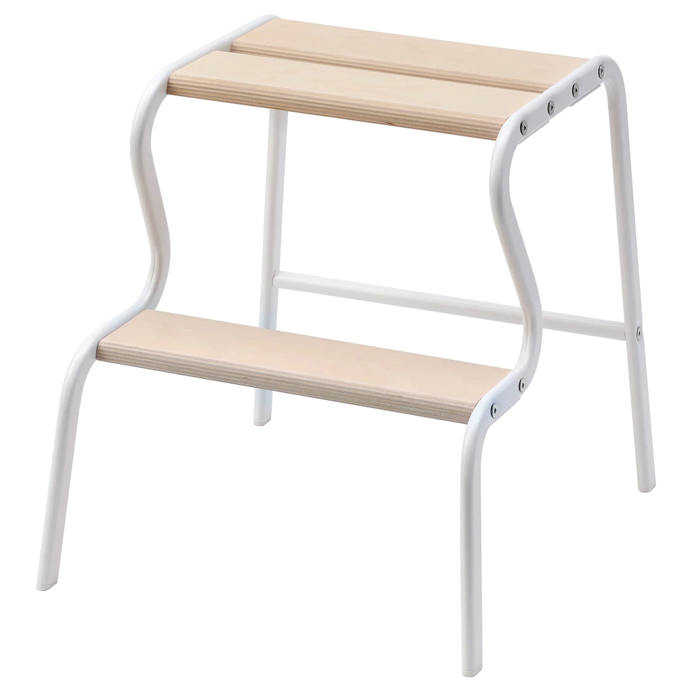 GRUBBAN IKEA ГРЮББАН Табурет-лестница, белый/береза  (ТОВАР ВЫШЕЛ ИЗ АССОРТИМЕНТА)