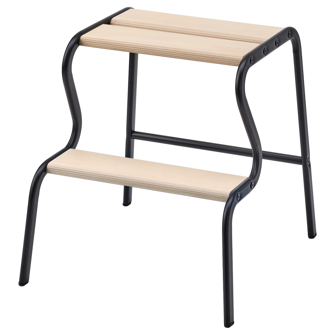 GRUBBAN IKEA ГРЮББАН Табурет-лестница, черный/береза  (ТОВАР ВЫШЕЛ ИЗ АССОРТИМЕНТА)