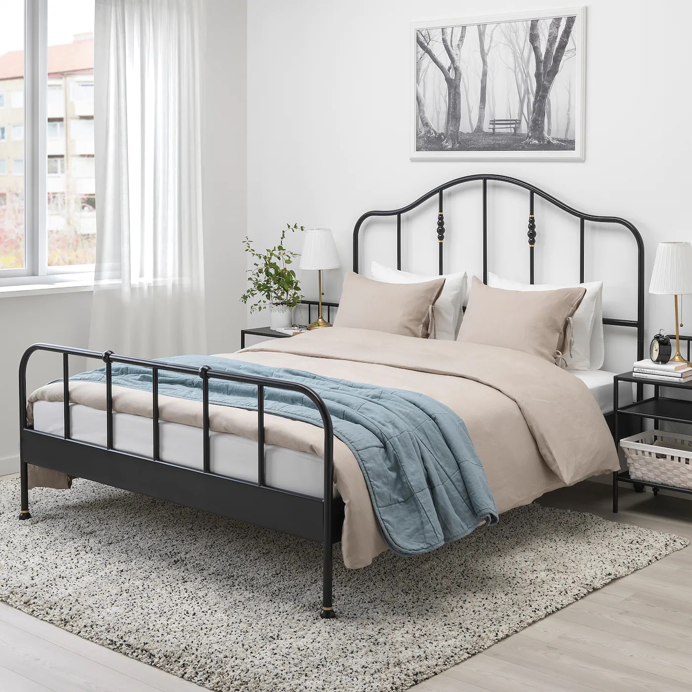 SAGSTUA/LUROY IKEA Каркас кровати, черный 160x200 см  (ТОВАР ВЫШЕЛ ИЗ АССОРТИМЕНТА)