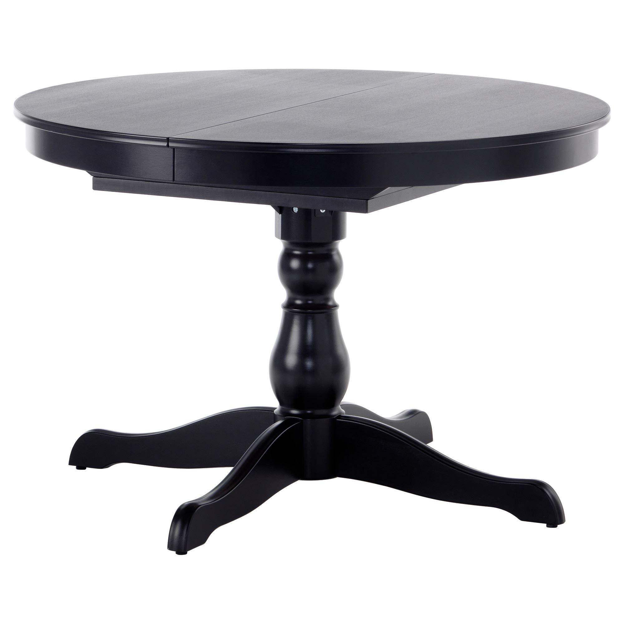 INGATORP IKEA ИНГАТОРП Раздвижной стол, черный 110/155 см