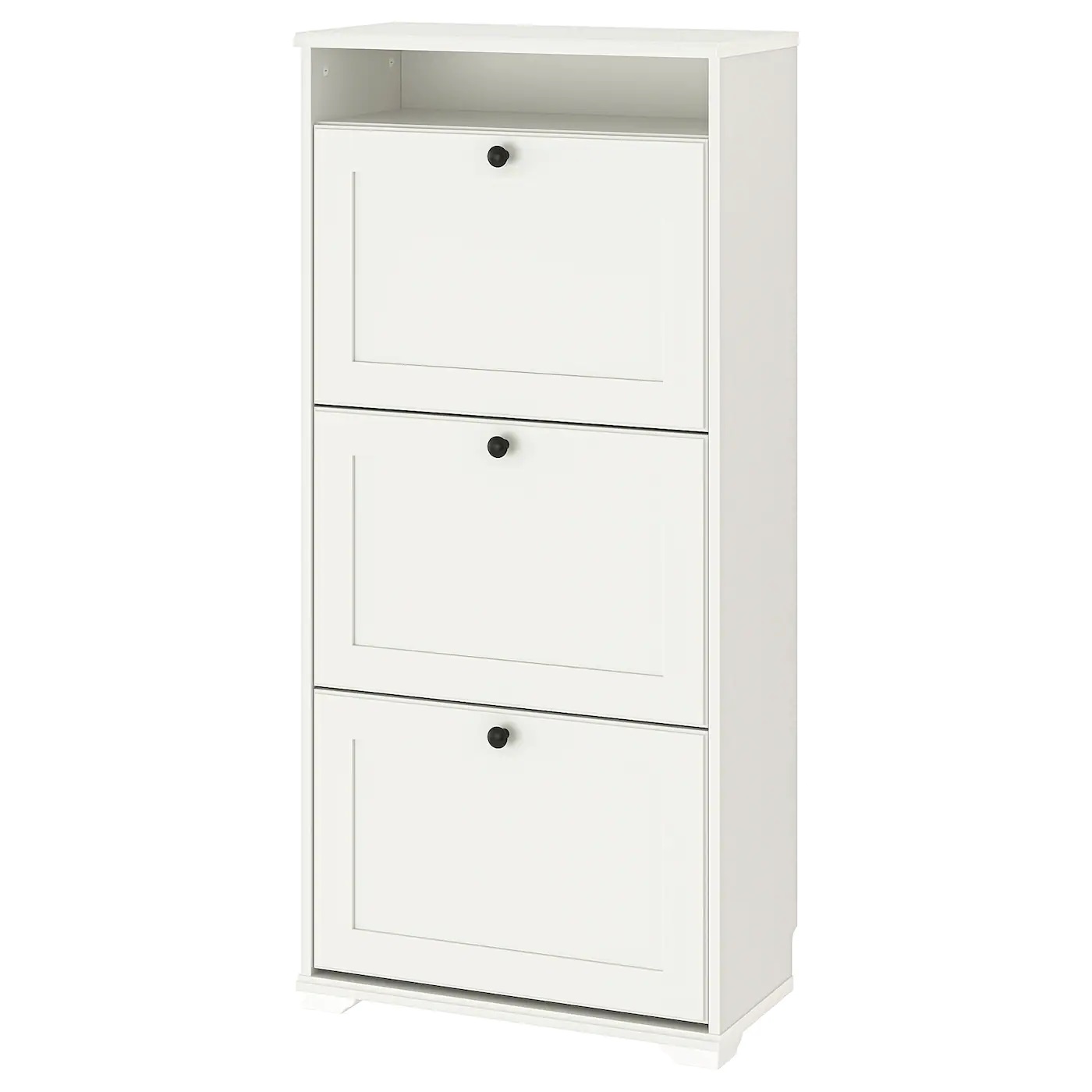 BRUSALI IKEA БРУСАЛИ Галошница,3 отделения, белый61x30x130 см