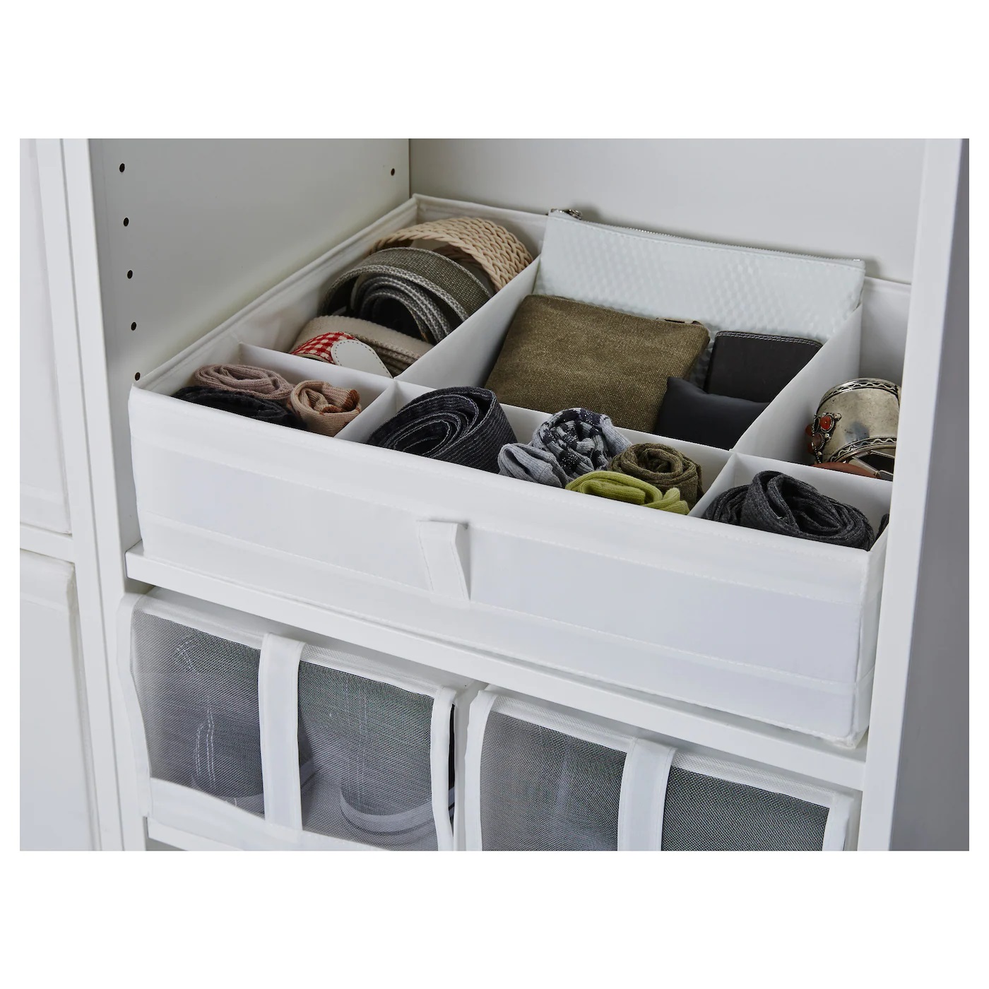 SKUBB IKEA Ящик с отделениями, белый 44x34x11 см