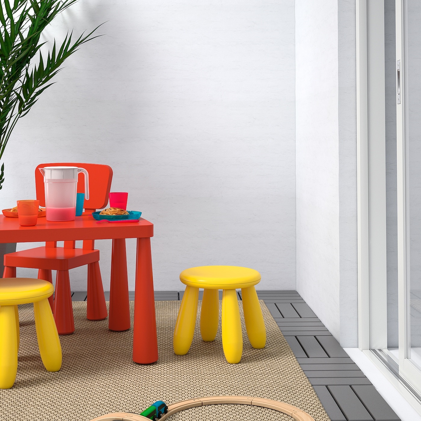 MAMMUT IKEA Табурет детский, д/дома/улицы/желтый
