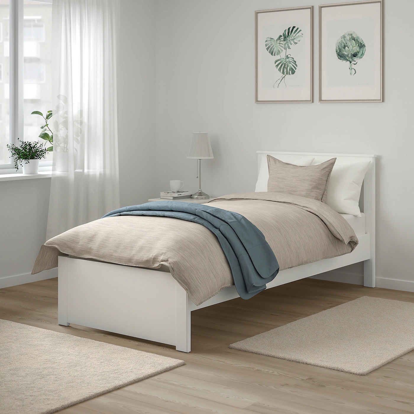 SONGESAND IKEA Каркас кровати, белый/Лурой90x200 см  (ТОВАР ВЫШЕЛ ИЗ АССОРТИМЕНТА)