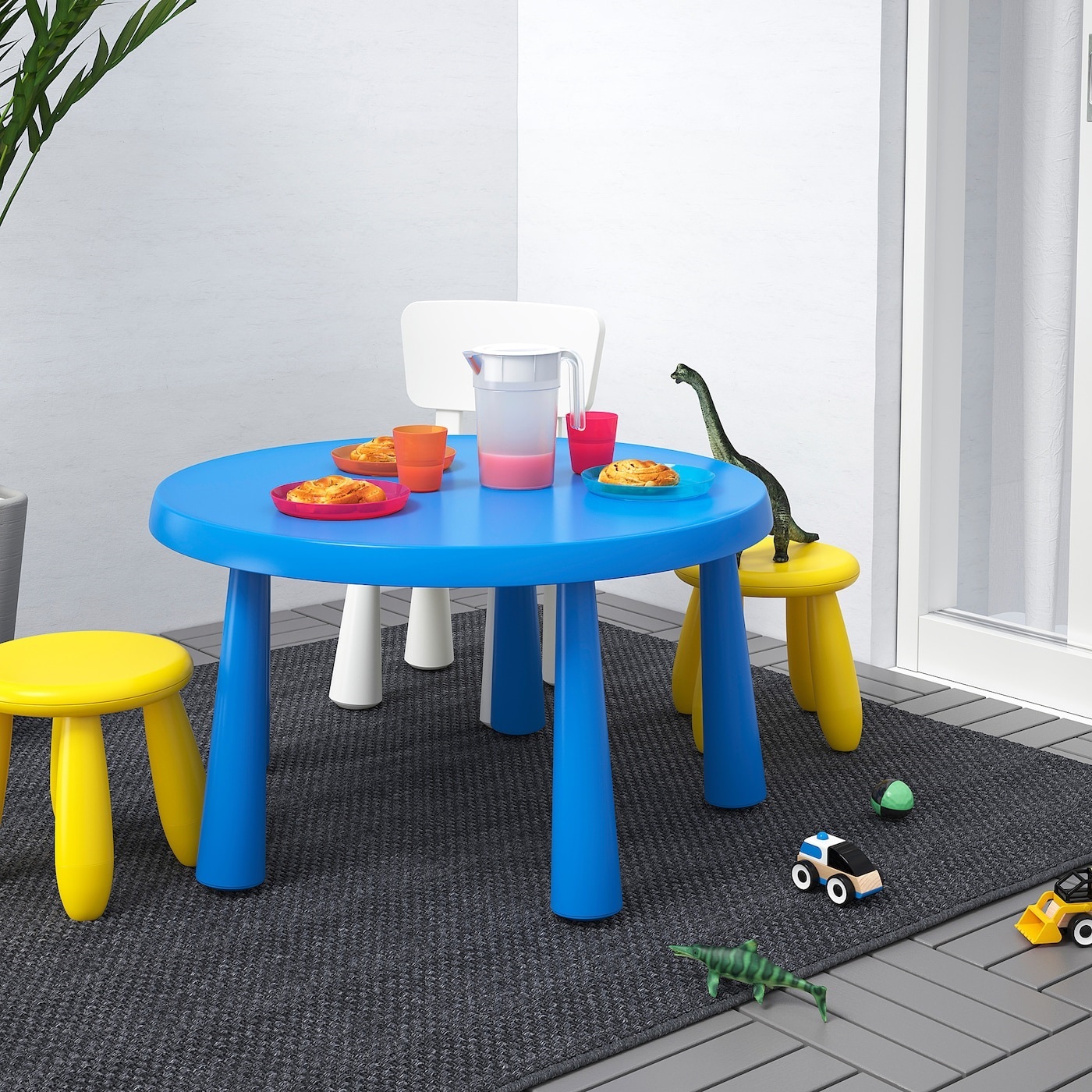 MAMMUT IKEA Стол детский, для дома/улицы, синий, 85 см  (ТОВАР ВЫШЕЛ ИЗ АССОРТИМЕНТА)