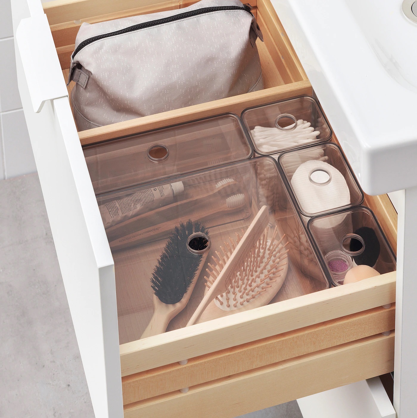 GODMORGON IKEA Контейнер, 5 шт, дымчатый, 24x20x10 см (ТОВАР ВЫШЕЛ ИЗ АССОРТИМЕНТА)