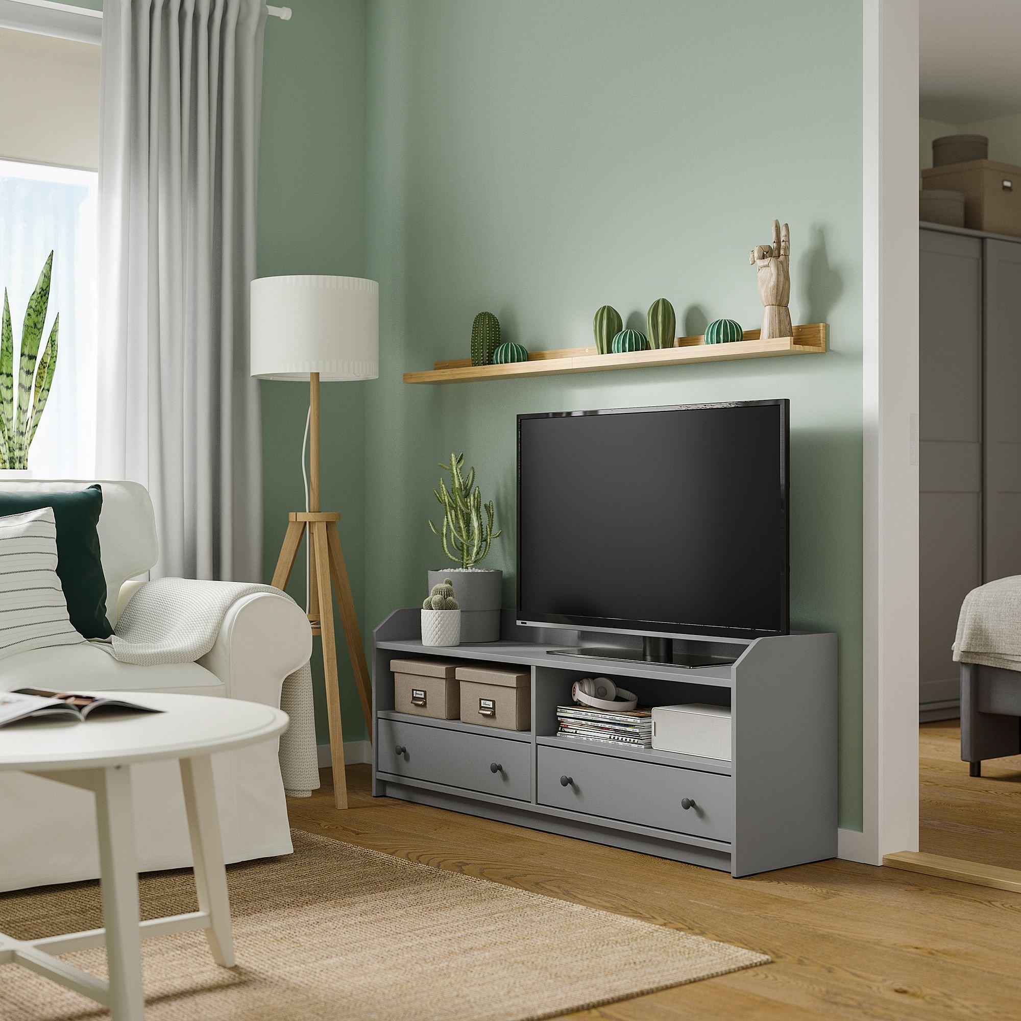 HAUGA IKEA ХАУГА Тумба под ТВ, серый138x36x54 см  (ТОВАР ВЫШЕЛ ИЗ АССОРТИМЕНТА)