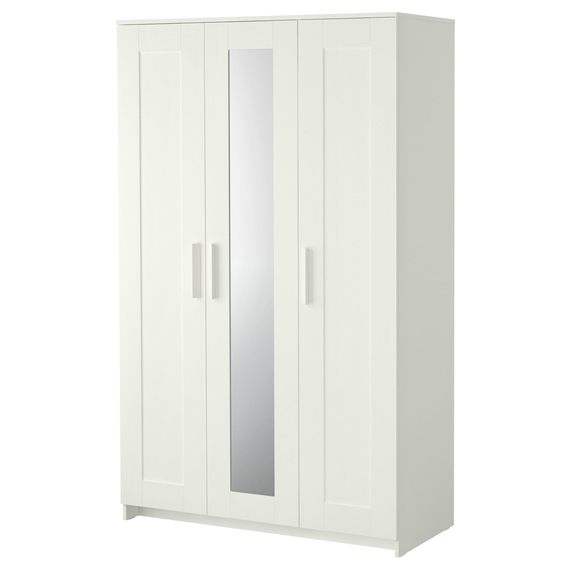 BRIMNES IKEA БРИМНЭС Шкаф платяной 3-дверный, белый117x190 см