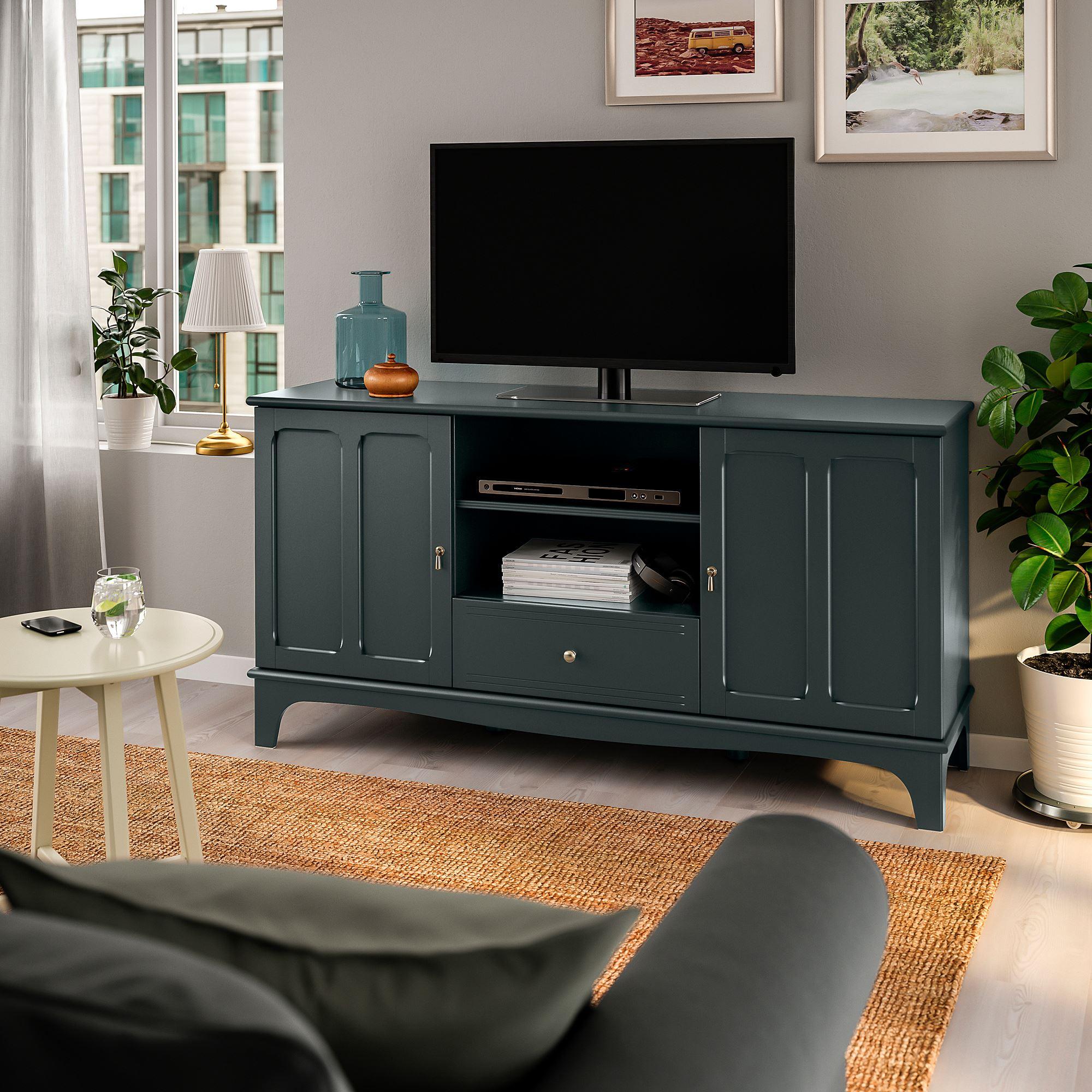 LOMMARP IKEA Тумба под ТВ, темный сине-зеленый, 159x45x81 см